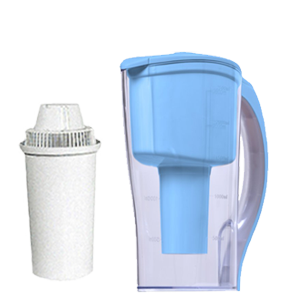 Vattenfilterkanna, Vattenreningskanna Micro Multi 4- Stegs, blå, och 1 Extra Vattenfilterpatron, Vattenrening