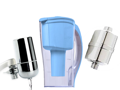 Vattenreningspaket, Vattenrenare Krantoppfilter 5 steg, Vattenfilterkanna 4 steg, Duschfilter 3 steg